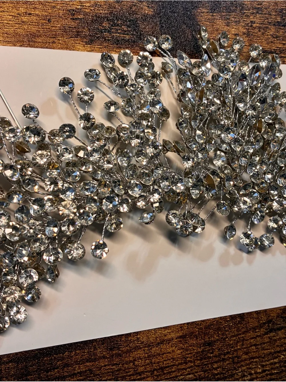 Silver Crystal Bridal Hair Vine - Elegant Rhinestone Accent